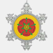 ランカシャー州旗のシンボル統一された王国ブリタ スノーフレークピューターオーナメント (正面)