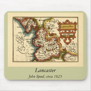 ランカシャー郡イングランド古古古美術家の地図 マウスパッド