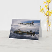 ランカスターとバルカンXH558 カード (黄色い花)