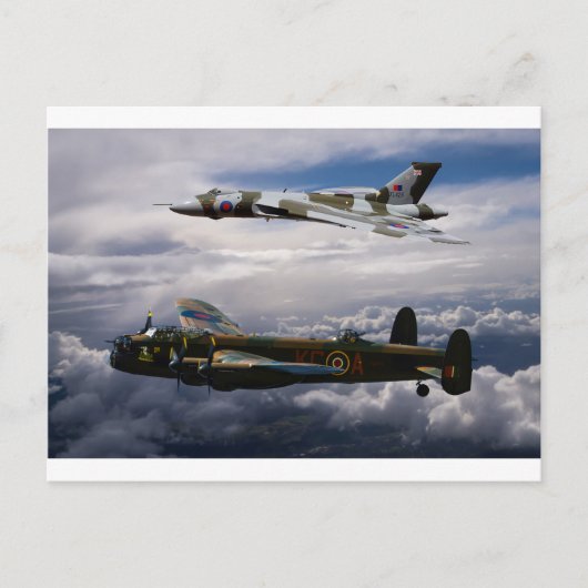 ランカスターとバルカンXH558 ポストカード (正面)