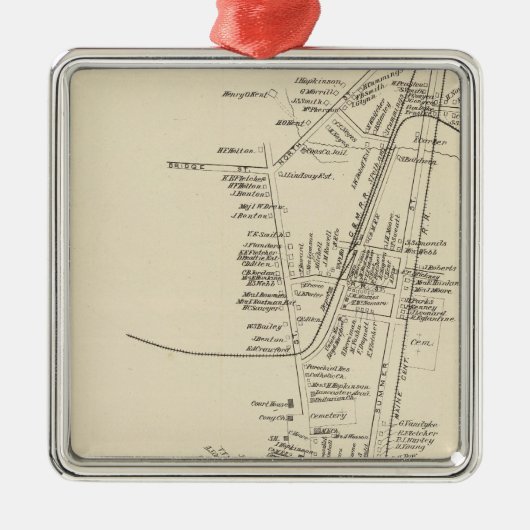 ランカスターのランカスターの町 メタルオーナメント (正面)