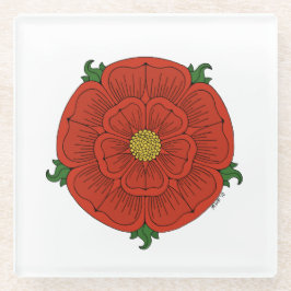 ランカスターのレッドローズ ガラスコースター