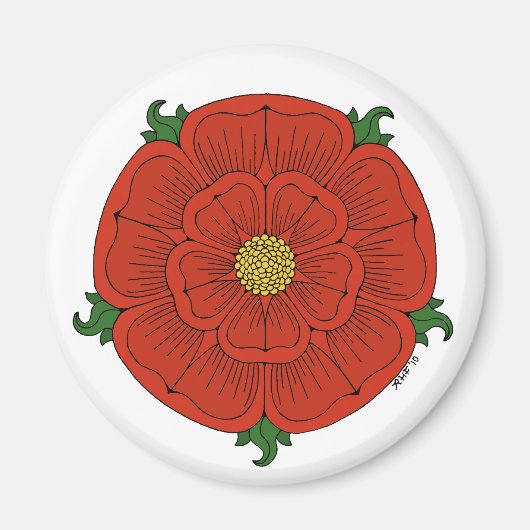 ランカスターのレッドローズ マグネット (正面)