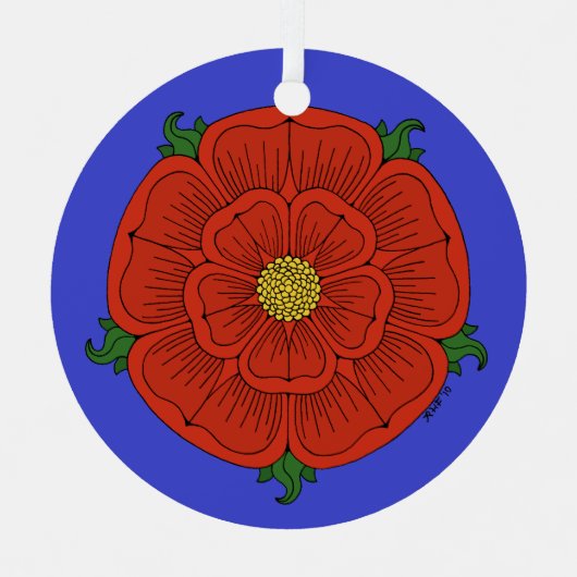 ランカスターのレッドローズ メタルオーナメント (正面)