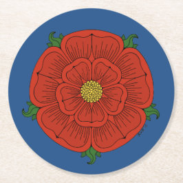 ランカスターのレッドローズ ラウンドペーパーコースター