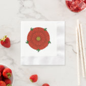 ランカスターのレッドローズ 縁ありカクテルナプキン (インサイチュ)