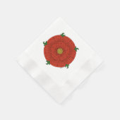 ランカスターのレッドローズ 縁ありカクテルナプキン (角)