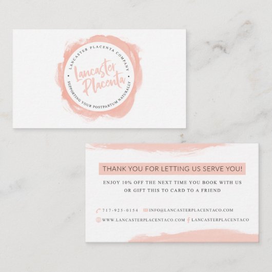 ランカスターの胎盤は感謝していしています 名刺 (正面/裏面)