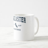 ランカスターカリフォルニアCAヴィンテージスポーツデザインネイビー コーヒーマグカップ (正面右)