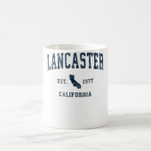 ランカスターカリフォルニアCAヴィンテージスポーツデザインネイビー コーヒーマグカップ (中央)