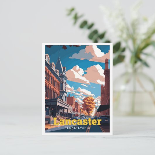 ランカスターペンシルバニアトラベルアートヴィンテージ ポストカード (スタンド正面)