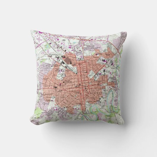 ランカスターペンシルバニア(1956年) 2のヴィンテージの地図 クッション (正面)