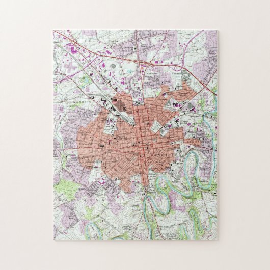 ランカスターペンシルバニア(1956年) 2のヴィンテージの地図 ジグソーパズル (縦)