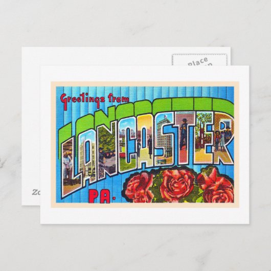 ランカスターペンシルバニアPAラージレター ポストカード (正面/裏面)