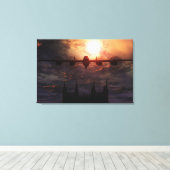 ランカスター爆撃機オーバーリンカーン大聖堂 キャンバスプリント (インサイチュ (ウッドフロア))