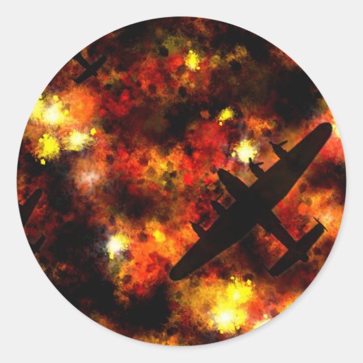 ランカスター爆撃機夜襲 ラウンドシール (正面)