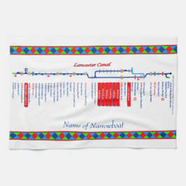 ランカスター運河のイギリスの内国水路ルートの赤 キッチンタオル