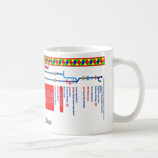 ランカスター運河のルートマップ マグカップ (右)