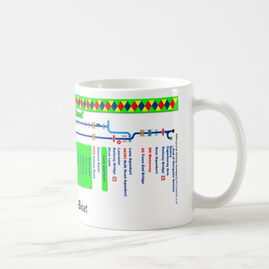 ランカスター運河のルートマップ マグカップ (右)