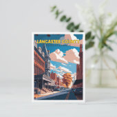 ランカスター郡ペンシルバニアUSAヴィンテージ旅行 ポストカード (スタンド正面)