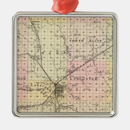 ランカスター郡、ネブラスカ メタルオーナメント (正面)