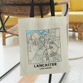 ランカスター、ランカシャー市地図トートバッグ トートバッグ