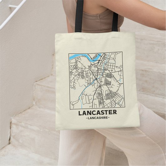 ランカスター、ランカシャー市地図トートバッグ トートバッグ