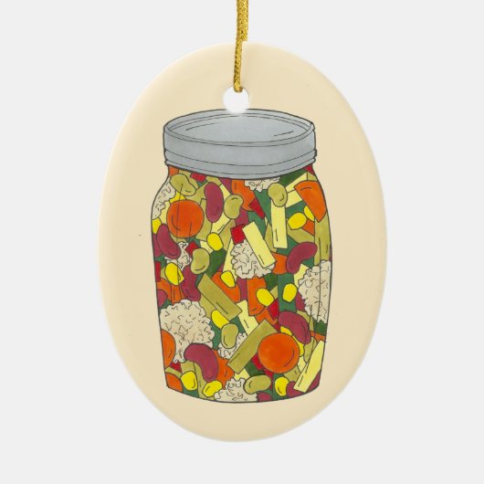 ランカスターPAオランダアミッシュ食品缶詰チョー セラミックオーナメント (正面)