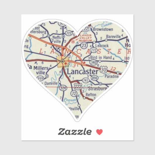 ランカスターPAヴィンテージマップ シール (シート)