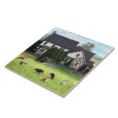 ランカスターPA – 牧草地に牛がいるファミリーファーム タイル (側面)