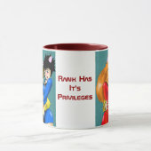 "ランクそれがです特権"の赤いトリムあります マグカップ (中央)