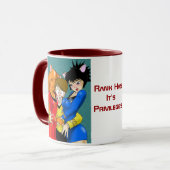 "ランクそれがです特権"の赤いトリムあります マグカップ (正面左)