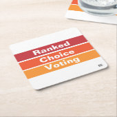 ランクチョイス投票3ストライプ人コースター スクエアペーパーコースター (アングル)