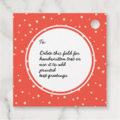 ランクーンクリスマスウォーターカラーブルー赤かわいいギフト フェイバータグ (裏面)