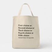 ランク付き選択投票シールと選択肢 トートバッグ (裏面)