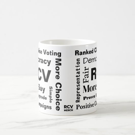 ランク付き選択投票ワード11 ozコーヒーマグ コーヒーマグカップ (中央)