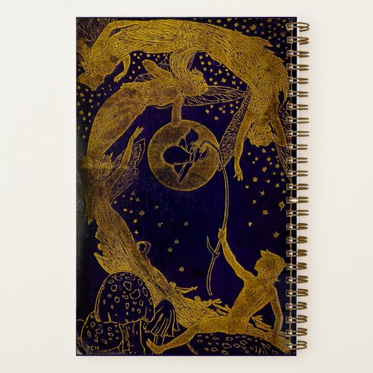 ラングモノグラムのヴァイオレット妖精の本のジャ点々のあるーナル ノートブック (裏面)