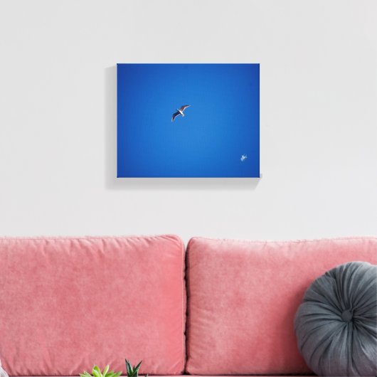 ラングリーの水辺の小さな鳥 空の写真 キャンバスプリント (インサイチュ (リビング))