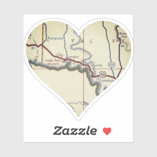 ラングリーテキサス州ヴィンテージの地図 シール (シート)