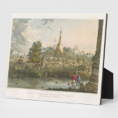 ラングーンから素晴らし見たラゴン塔の眺め フォトプラーク (側面)