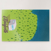 ラングーンミャンマーヴィンテージ旅行ポスター ジグソーパズル (横)