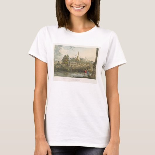 ラングーン素晴らしにあるダゴン塔の景色 Tシャツ (正面)