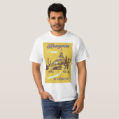ラングーン ミャンマー ヴィンテージ 旅行 ポスター Tシャツ (正面フル)