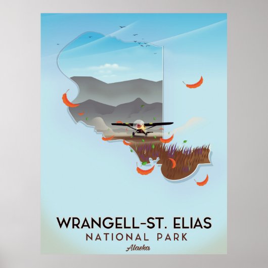 ランゲル・セントイライアス国立公園 アラスカ ポスター (正面)