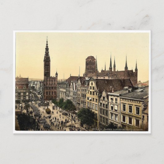 ランゲンマーケット&コートハウス,ダンツィヒ,ウェストプルシ ポストカード (正面)