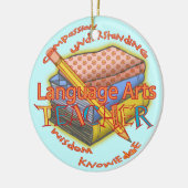 ランゲージアーツ先生デラックスラウンドオーナメント メタルオーナメント (左)