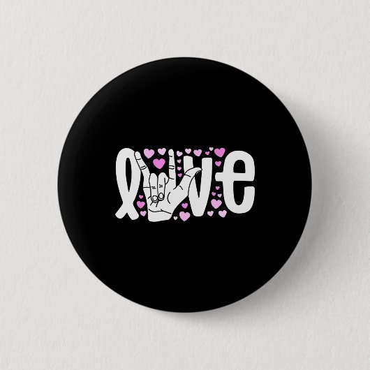 ランゲージラブアスルビーフレンドリーろう認識度 缶バッジ (正面)