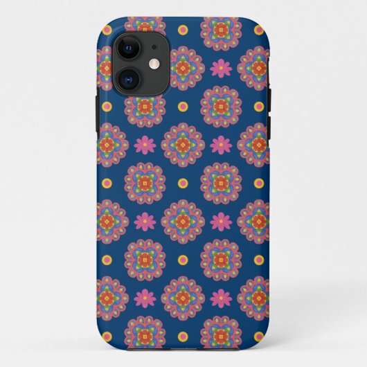 ランゴリ花ポルカブルーiPhone 5/5sのXtreme Case Case-Mate iPhoneケース (裏面)
