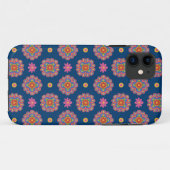ランゴリ花ポルカブルーiPhone 5/5sのXtreme Case Case-Mate iPhoneケース (裏面(横))