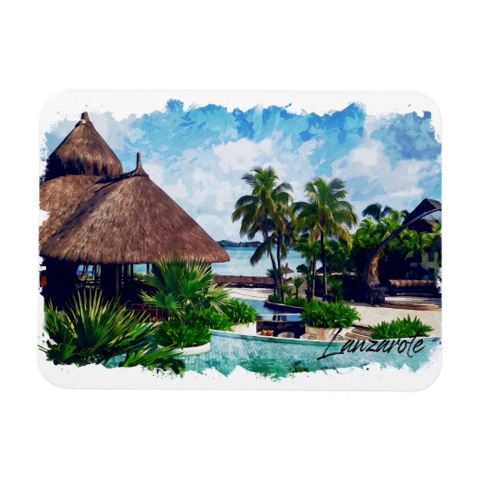 ランサローテカナリア諸島スペイン熱帯地方 マグネット (横)